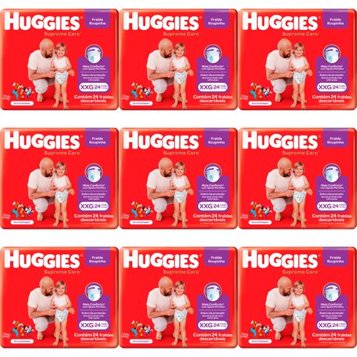 Kit 9 Fraldas Huggies Roupinha Supreme Care Xxg c/24 Unidades cada Kit 9 Fraldas Huggies Roupinha Supreme Care Xxg c/24 Unidades cada