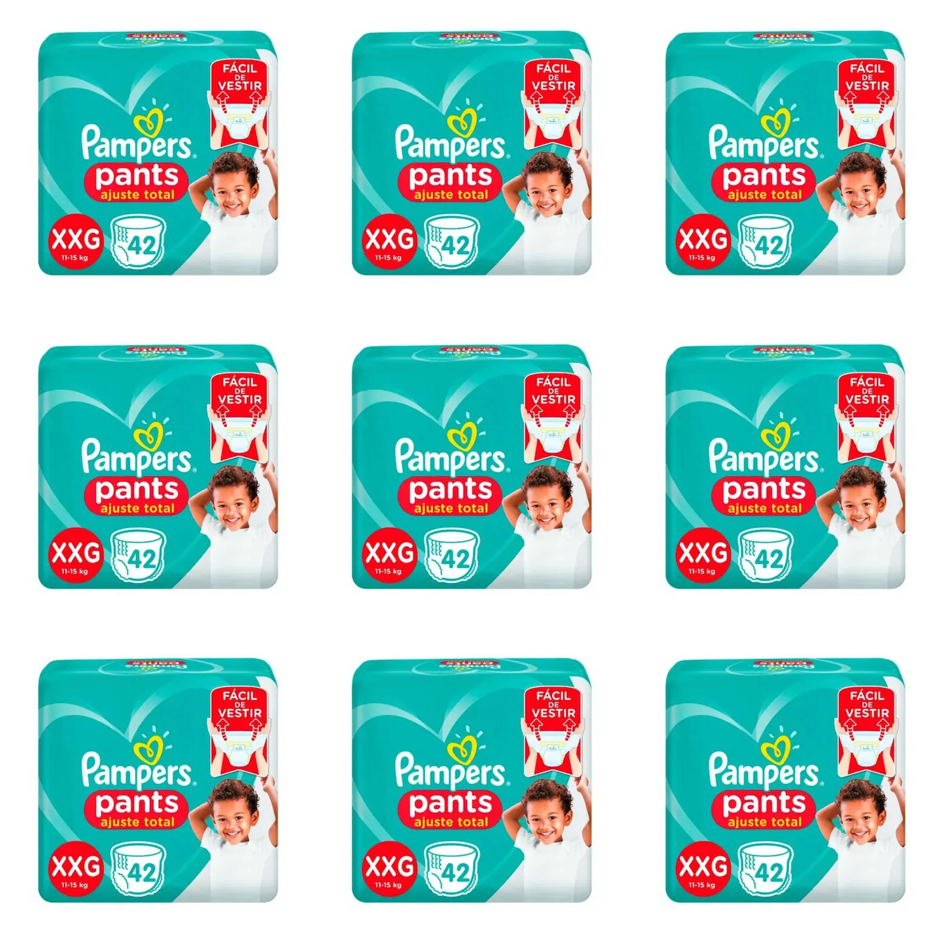 Kit 9 Fraldas Pampers Pants Xxg c/42 Unidades cada