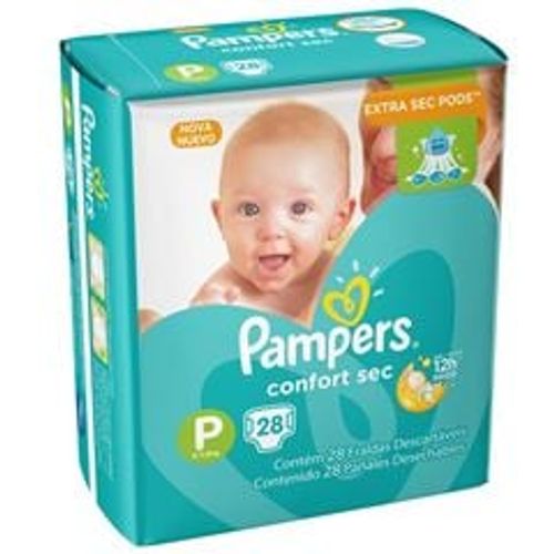 Kit 9 Fraldas Confortsec ”P” Pampers Simples c/28 Unidades cada cada