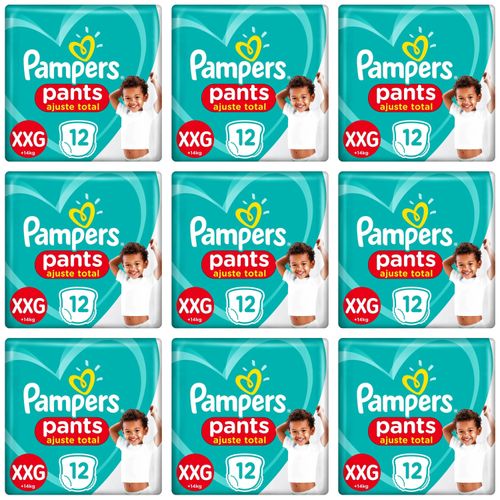 Kit 9 Fraldas Confortsec Pants ”Xxg” Pampers Simples c/12 Unidades cada