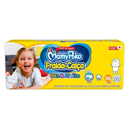 Kit 9 Fraldas Calça Mamypoko Dia E Noite Xxg, Pacote Com 22 Unidades cada Kit 9 Fraldas Calça Mamypoko Dia E Noite Xxg, Pacote Com 22 Unidades cada
