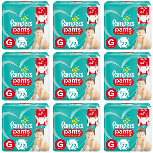 Kit 9 Fraldas Confortsec Pants Bag ”G” Pampers Simples c/72 Unidades cada Kit 9 Fraldas Confortsec Pants Bag ”G” Pampers Simples c/72 Unidades cada