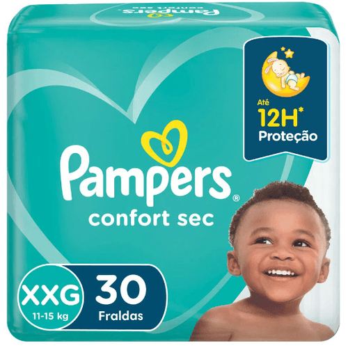 Kit 2 Fraldas Pampers Confort Sec Mega Xxg 30 Unidadesd cada