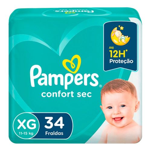 Kit 2 Fraldas Pampers Confort Sec Mega Xg c/34 Unidades cada Kit 2 Fraldas Pampers Confort Sec Mega Xg c/34 Unidades cada