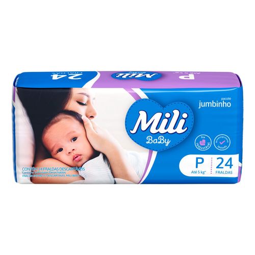 Kit 2 Fraldas Mili Baby Jumbinho (P) 24 Unidades cada Kit 2 Fraldas Mili Baby Jumbinho (P) 24 Unidades cada