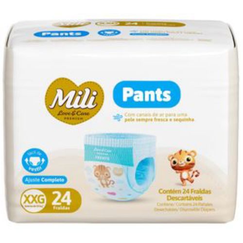 Kit 2 Fraldas Mili Lovecare Pants Jumbo (Xgg) 24 Unidades cada