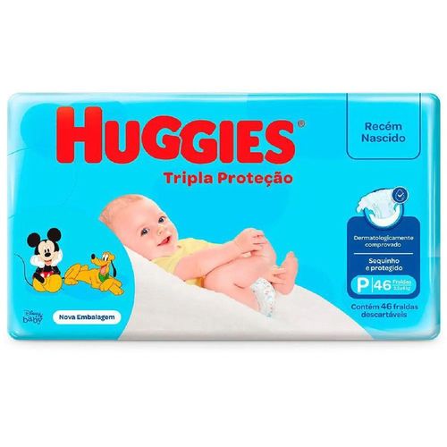 Kit 2 Fraldas Huggies Tripla Mega (P) 46 Unidades cada