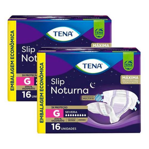 Kit 2 Fraldas Geriátrica Slip Noturna Tamanho G Com 16 Unidades cada Kit 2 Fraldas Geriátrica Slip Noturna Tamanho G Com 16 Unidades cada