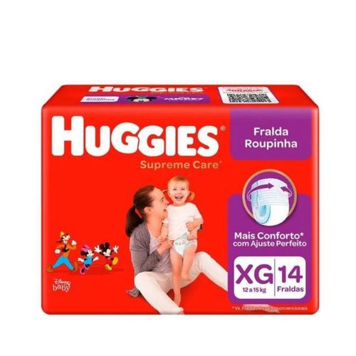 Kit 2 Fraldas Huggies Roupinha Supreme Care Jumbo Xg 14 Um cada