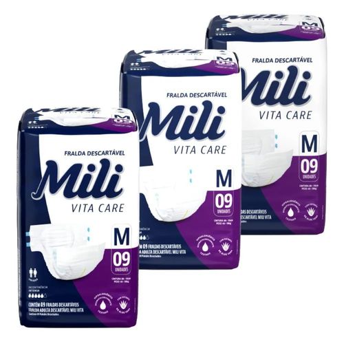 Kit 2 Fraldas Geriatrica Mili Vita Care (M) 09 Unidades cada Kit 2 Fraldas Geriatrica Mili Vita Care (M) 09 Unidades cada