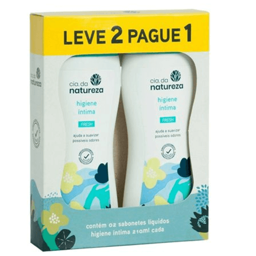 Kit Sabonete Líquido Íntimo Cia Da Natureza Fresh 210ml