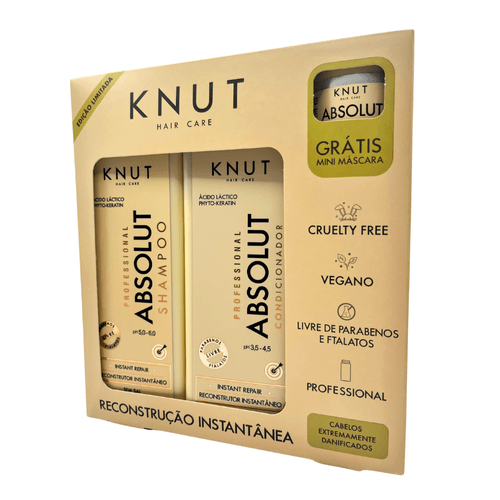 Kit Absolut Shampoo 250ml E Condicionador 200ml Knut Kit Absolut Shampoo 250ml E Condicionador 200ml Knut