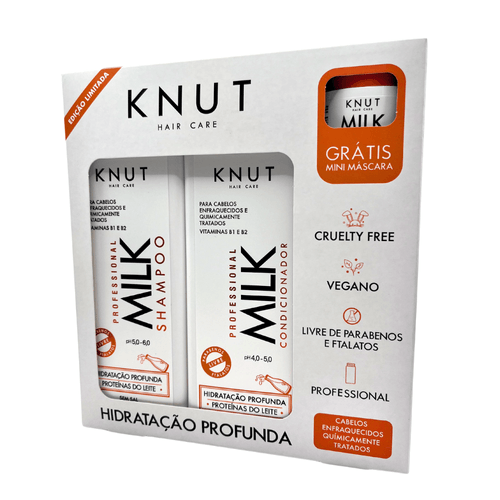Kit Milk Shampoo 250ml E Condicionador 200ml Knut Kit Milk Shampoo 250ml E Condicionador 200ml Knut
