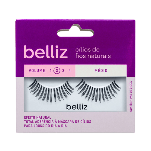 Cílios Belliz Naturais Vol. 2 Médio - 106 Ref. 2625