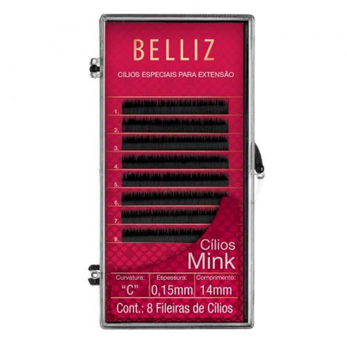 Cilios Belliz Para Alongamento Mink C 015 14Mm Cilios Belliz Para Alongamento Mink C 015 14Mm