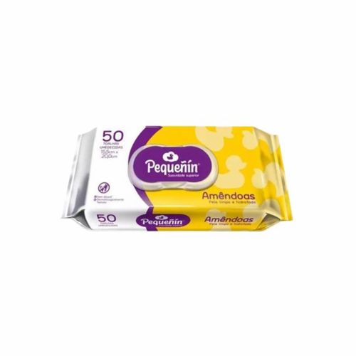 Toalha Umedecida Pequenin Amêndoas C/50 Unidades Toalha Umedecida Pequenin Amêndoas C/50 Unidades