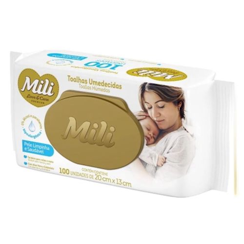Toalha Umedecida Mili Lovecare 100 Unidades