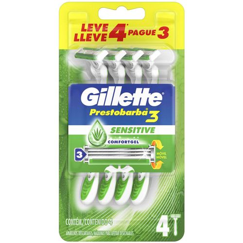 Prestobarba 3 Sense Care Gillette Simples C/ 4 Unidades Prestobarba 3 Sense Care Gillette Simples C/ 4 Unidades