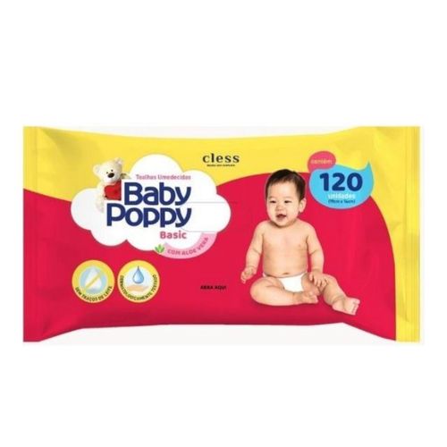 Lenço Umededcido Baby Poppy Basic 120 Unidades Lenço Umededcido Baby Poppy Basic 120 Unidades