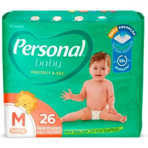 Personal Fralda Baby Protect & Sec M Jumbo 26 unidades