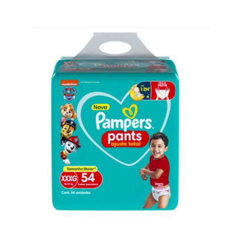 Fralda Descartável Infantil Pants Pampers Ajuste Total Xxxg 18 A 27Kg Pacote 54 Unidades Fralda Descartável Infantil Pants Pampers Ajuste Total Xxxg 18 A 27Kg Pacote 54 Unidades