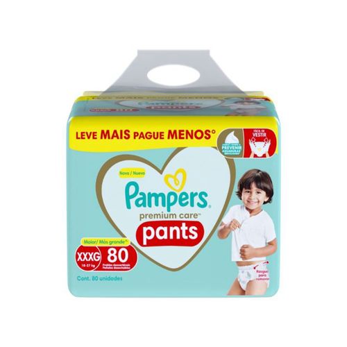 Fralda Descartável Infantil Pants Pampers Premium Care Xxxg 18 A 27Kg Pacote 80 Unidades
