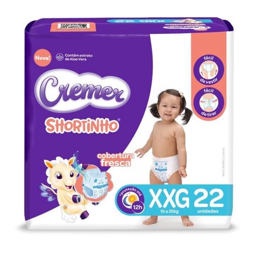 Fralda Descartável Cremer Shortinho Jumbo Xxg 22 Unidades
