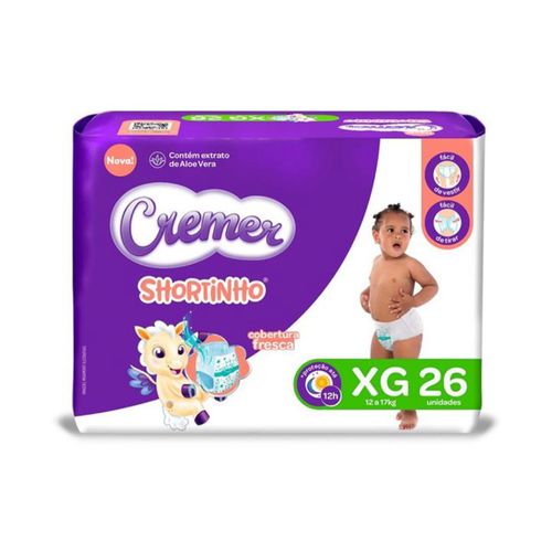 Fralda Descartável Cremer Shortinho Jumbo Xg 26 Unidades Fralda Descartável Cremer Shortinho Jumbo Xg 26 Unidades