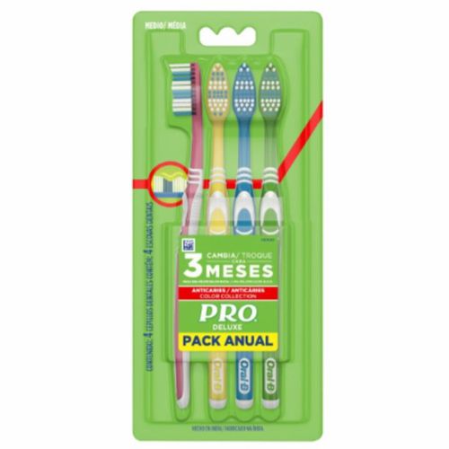 Escova De Dente Oral B Pro-Deluxe C/4 Unidades