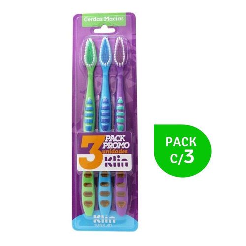 Escova De Dentes Klin C/3 Unidades Super Joy