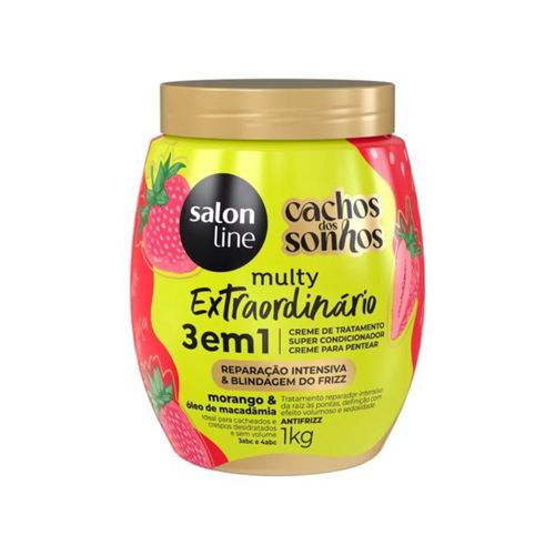 Creme Para Tratamento Salon Line 1Kg Cachos Do Sonhos Morango 3 Em 1