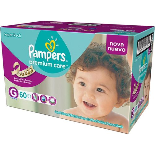 Fralda Descartável Pampers Premium Care G 60 Unidades Drogarias Pacheco