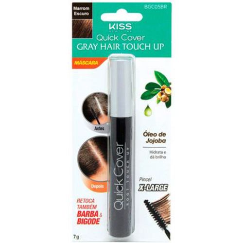 Retoque De Raiz Kiss New York Gray Hair Touch Up Marrom Escuro