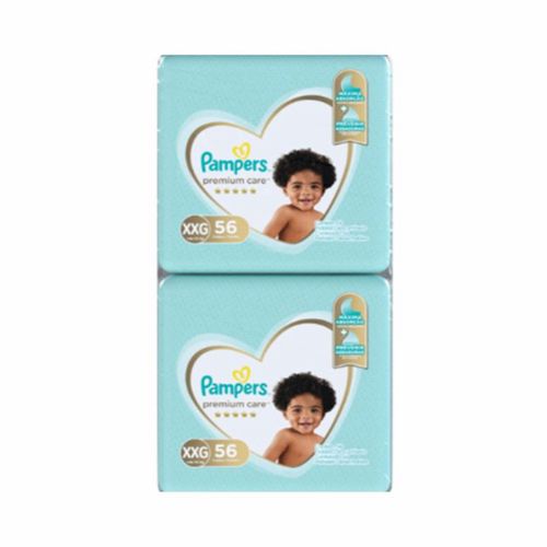 Pack Fralda Descartável Infantil Pampers Premium Care Xxg + De 14Kg Pacote 2 Unidades 56 Fraldas Cada Pacote