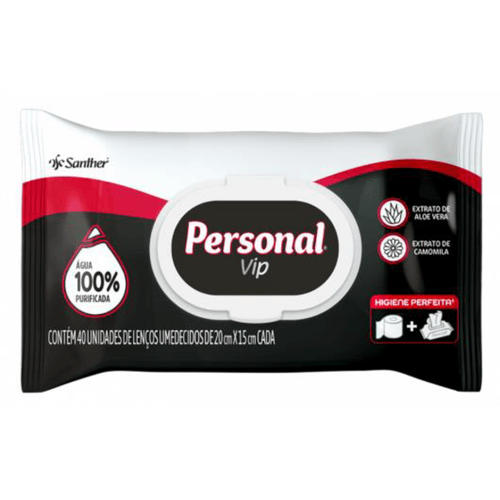 Lenço Umedecido Personal Vip 40 Unidades Lenço Umedecido Personal Vip 40 Unidades