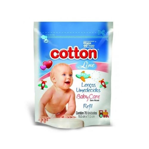 Lenço Umedecido Cotton Line Refil 70 Unidades