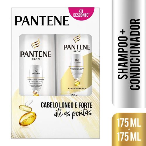 Kit Shampoo + Condicionador Liso Extremo Pantene Simples 2X175ml Kit Shampoo + Condicionador Liso Extremo Pantene Simples 2X175ml