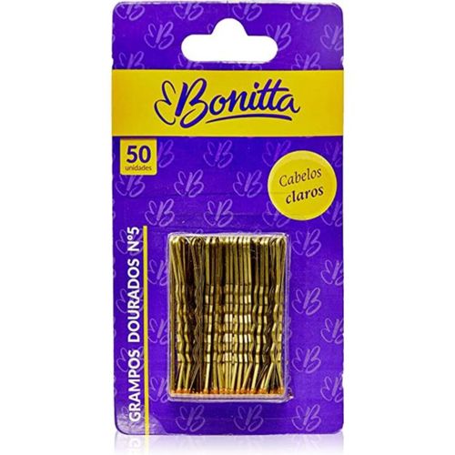 Grampos Para Cabelo N 5 Bonitta Dourado 50 Unidades