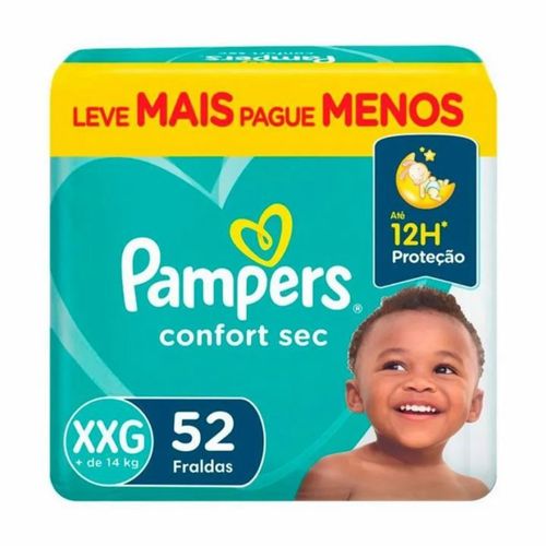 Fraldas Pampers Confort Sec Xxg 52 Unidades Fraldas Pampers Confort Sec Xxg 52 Unidades