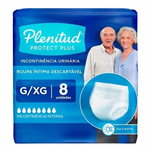 Fralda Plenitud Active Plus Roupa Íntima G/Xg 8 Unidades