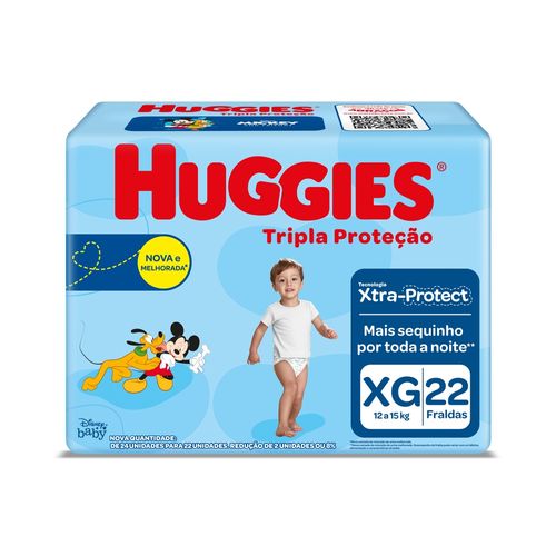 Fralda Huggies Tripla Proteção Jumbo (Xg) 22 Unidades