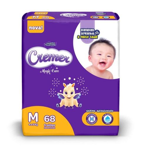 Fralda Descartável Cremer Hiper Md 68 Unidades