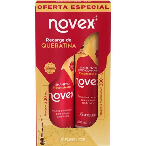 Shampoo + Condicionador Novex 300ml Recarga De Queratina