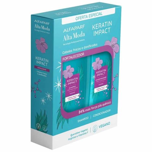 Shampoo + Condicionador Alta Moda 300ml + 300ml Keratin Impact