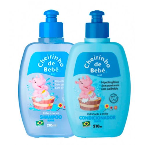 Shampoo + Condicionador Infantil Chebe 210ml Bebê Azul