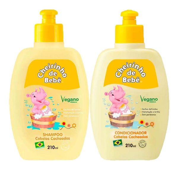 Shampoo + Condicionador Infantil Chebe 210ml Cabelo Caheado