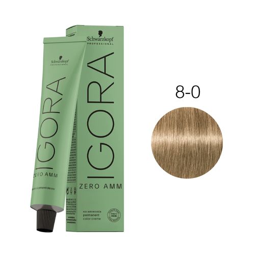 Schwarzkopf Igora Zero AMM 8-0 Louro Claro Natural 60ml