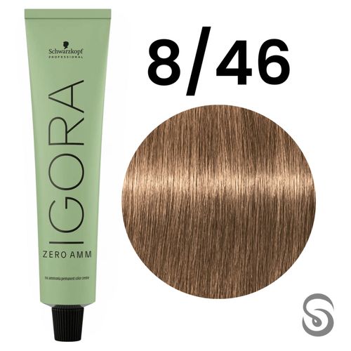 Schwarzkopf Igora Zero AMM 8-46 Louro Claro Bege Chocolate 60mL