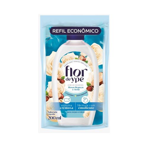 Sabonete Líquido Flor De Ype Refil 200ml Rosas Branca/Avelã