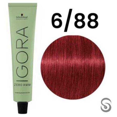 Schwarzkopf Igora Zero AMM 6-68 Louro Escuro Chocolate Vermelho 60mL